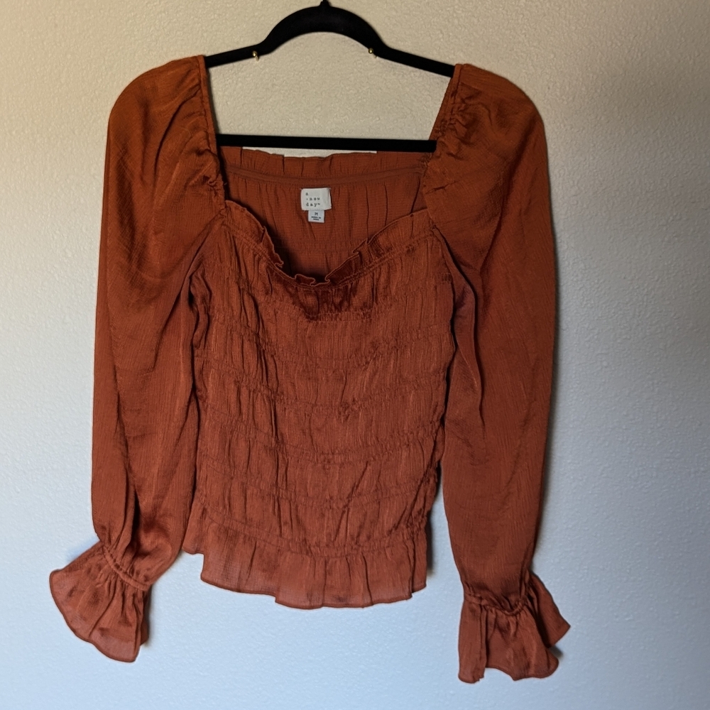 NWOT A New Day Copper Colored Top Size M